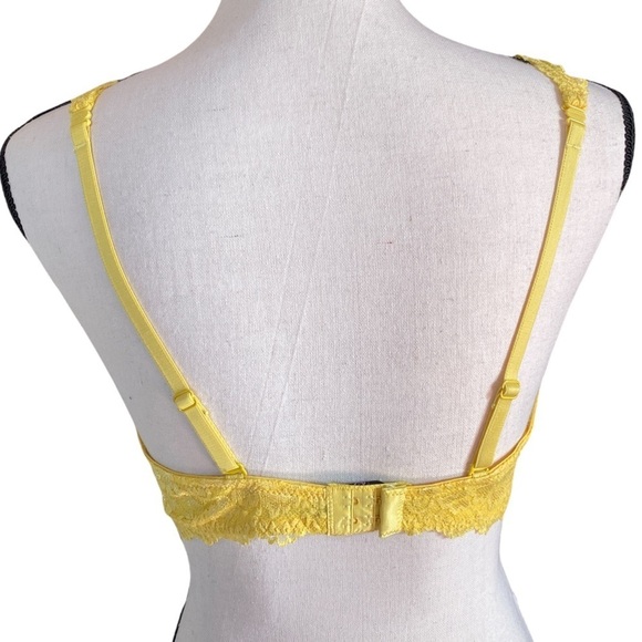 Black Fuchsia by Secret Lace-Lace neon yellow unwire brassiere size XL - Picture 3 of 10